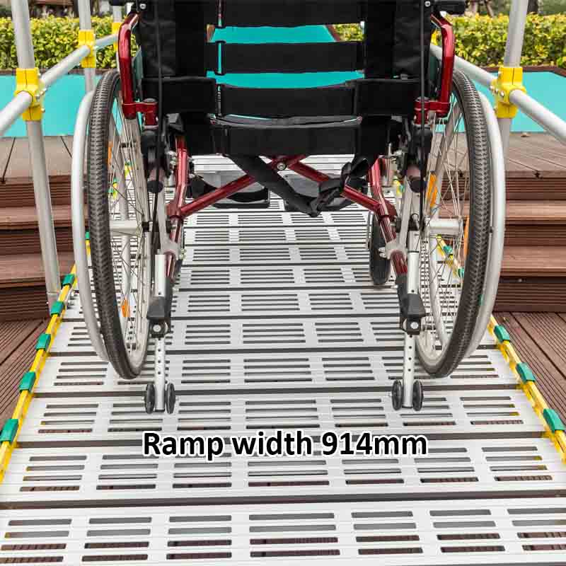 Высококачественный сверхмощный алюминиевый пандус для инвалидов с поручнями