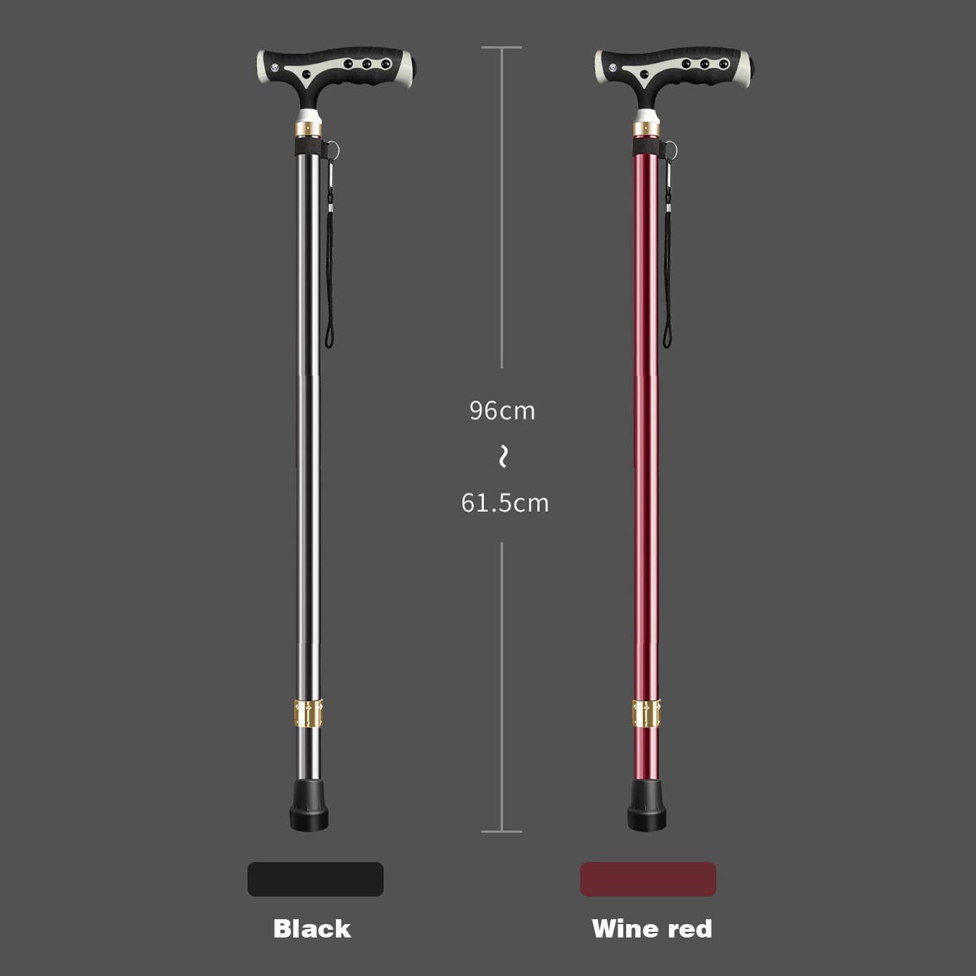 Multi-functional non-slip adjustable walking stick